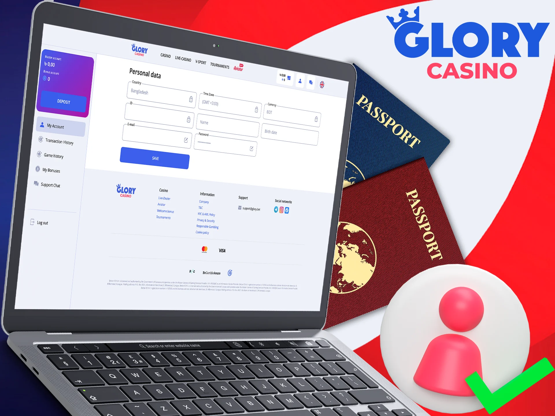 Verify your Glory Casino গৌরব ক্যাসিনো account for full play.