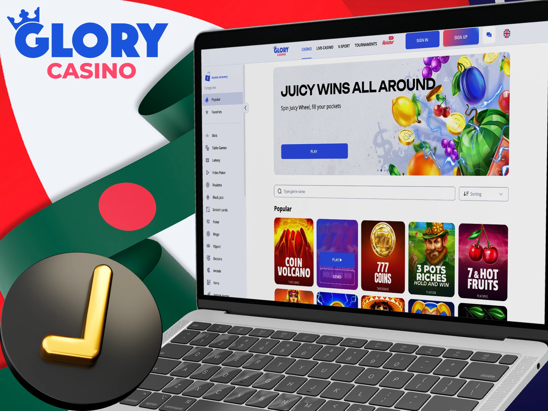 Glory Casino গৌরব ক্যাসিনো is completely legal in Bangladesh.
